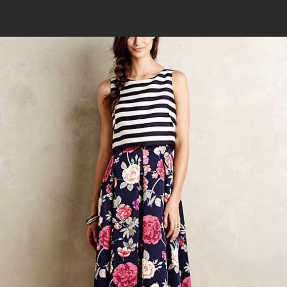 Anthropologie Dresses & Skirts - ANTHROPOLOGIE striped floral cocktail dress